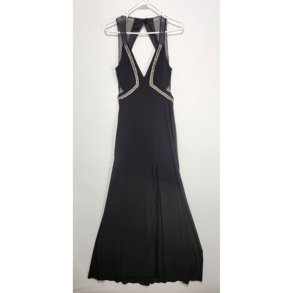 Betsy & Adam Women's Size 6 Rhinestone Gown Mesh Cutout Formal Prom Dress